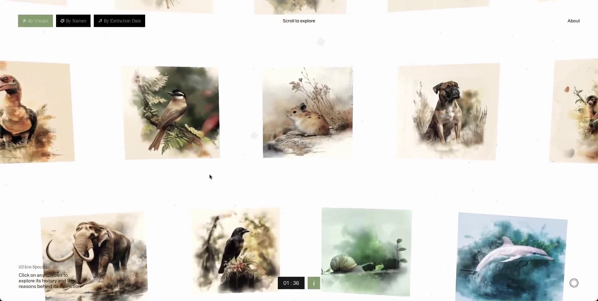 Screenshot of 100 Lost Species