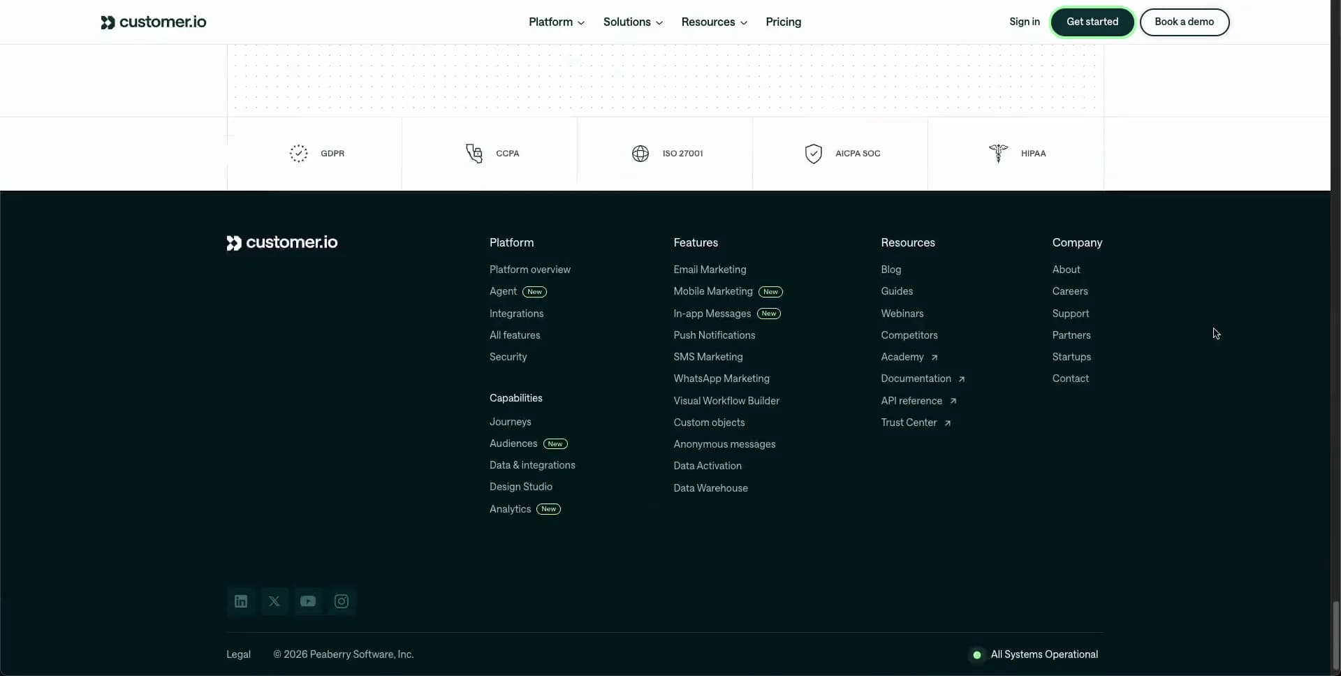 Screenshot of Customer.io
