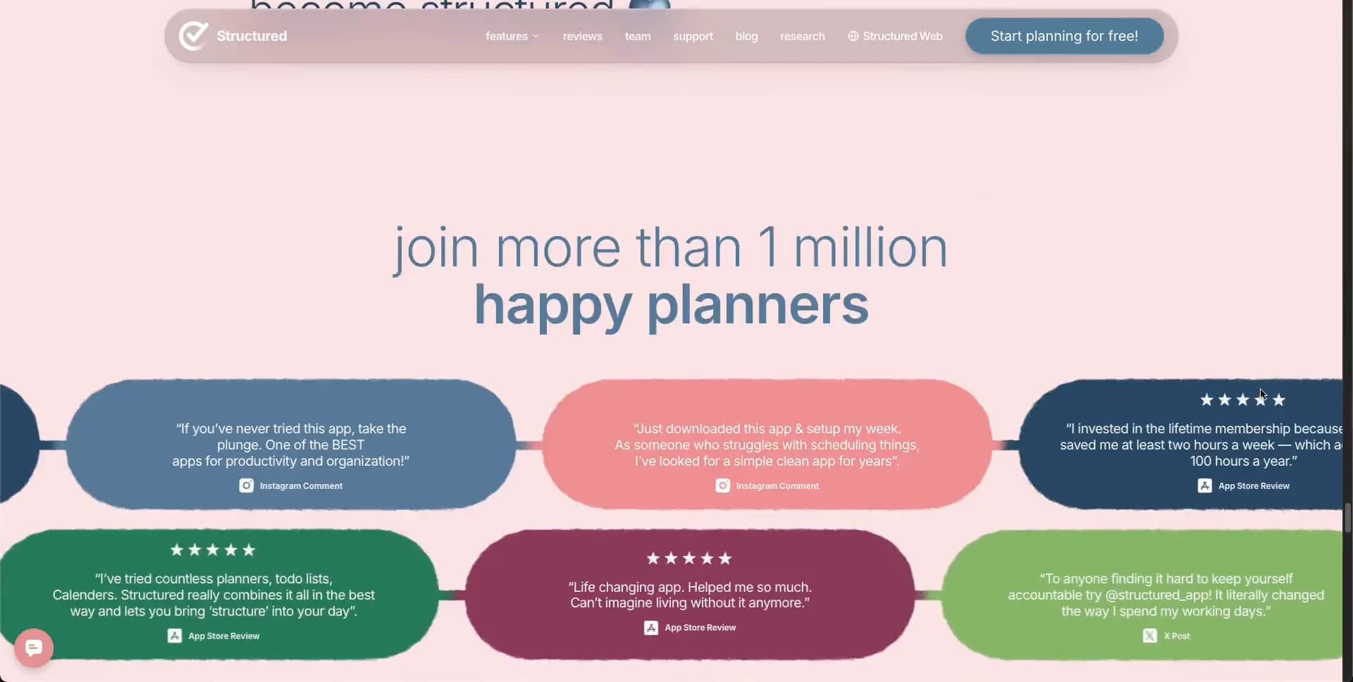 Screenshot of Structured — Daily Planner