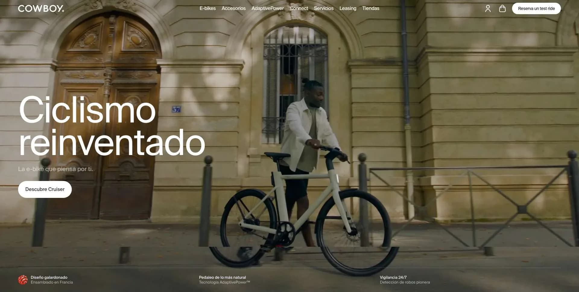 Screenshot of Cowboy E-Bike Home