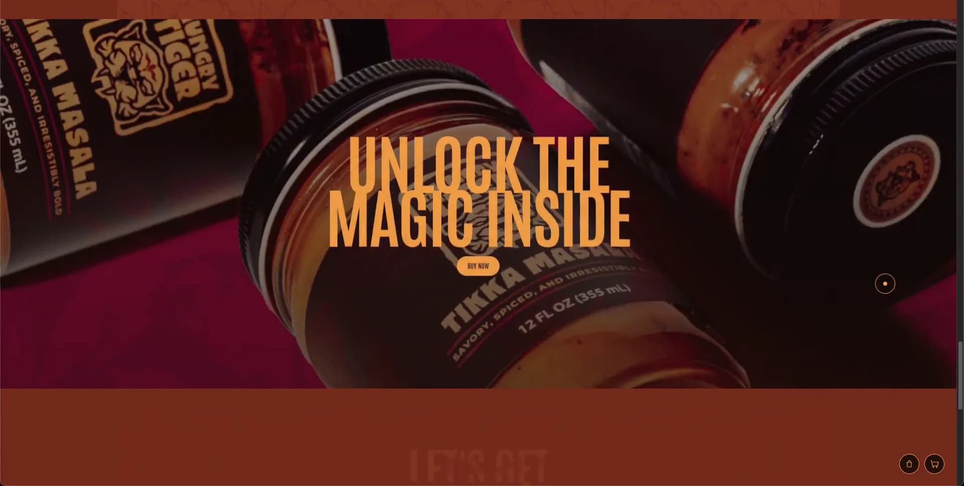 Screenshot of Fire-Roasted Sauce Landing Page