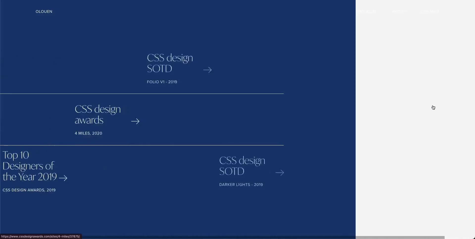 Screenshot of Olivier Ouendeno — Digital Art Director Portfolio